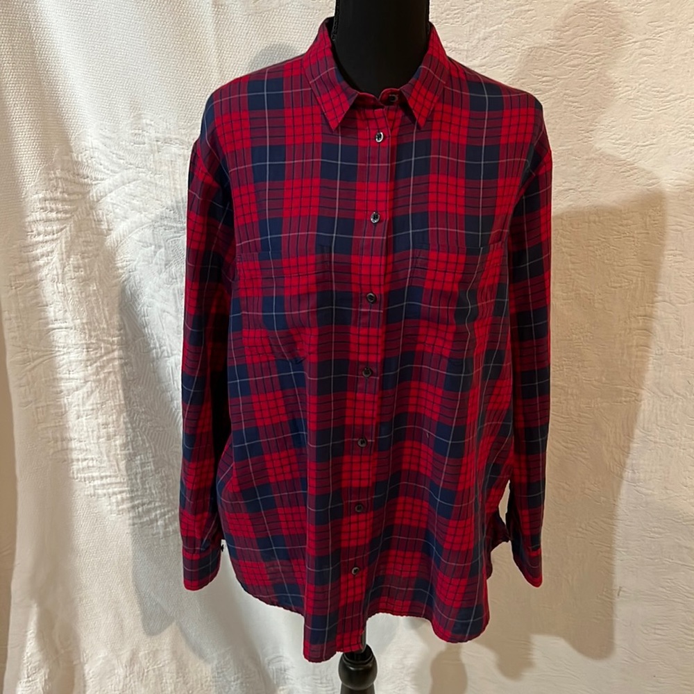 Madewell Oversized Boyshirt‎ in Edina Plaid, size medium